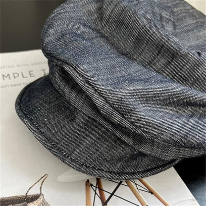 Pocadri Slouchy Pleated Newsboy Hats for Women Men Spring/Fall Retro Beret Hat Visor Lightweight Cabbie Cap - color: D-coffee