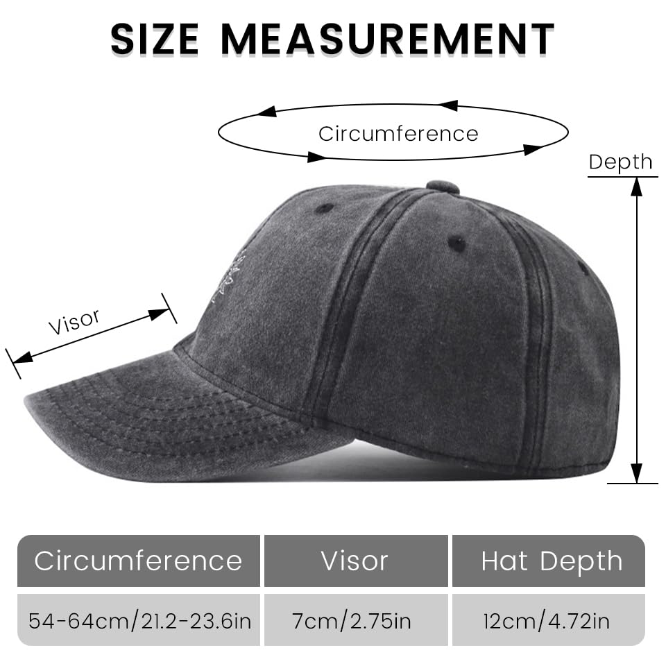Plam Trees Hats Embroidered Washed Cotton Baseball Cap for Men Women Distressed Black Snapback Baseball Hat Adjustable - color: Sun