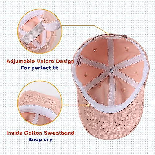 Peecabe Plain Toddler Baseball Hat Unisex Cotton Kids Trucker Hat Adjustable Baby Boys Sun Caps Girls Baseball Cap 1-5Y - color: Light Pink, size: 2-4T