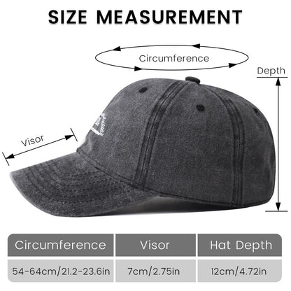 Plam Trees Hats Embroidered Washed Cotton Baseball Cap for Men Women Distressed Black Snapback Baseball Hat Adjustable - color: Letter D