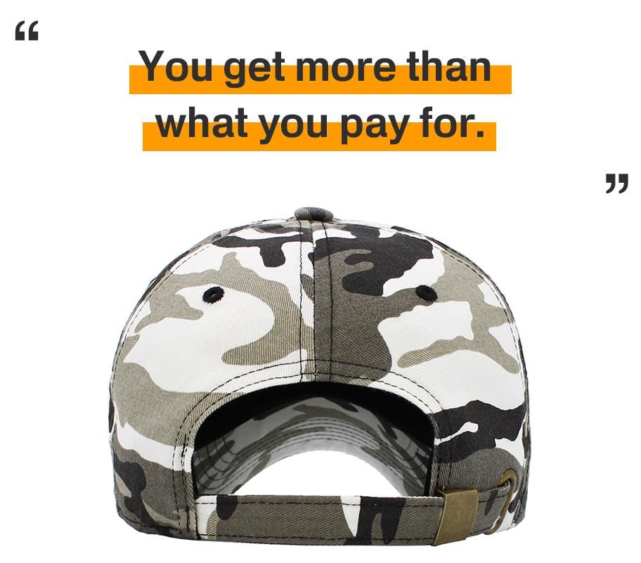 KBETHOS Classic Unisex Cotton Adjustable Low Crown Baseball Cap – Plain Dad Hat - color: Citi Camo