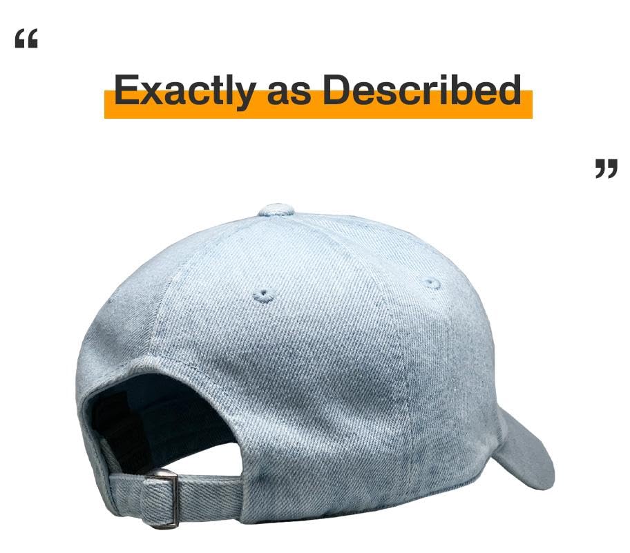KBETHOS® Classic Washed Cotton Baseball Cap - color: Light Denim