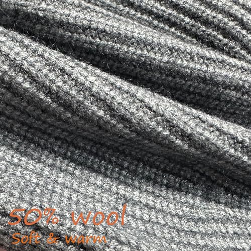 Thin Wool Fisherman Beanie Hat Unisex Cuffed Trawler Skull Cap - color: 1 Light Gray
