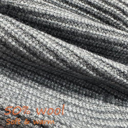 Thin Wool Fisherman Beanie Hat Unisex Cuffed Trawler Skull Cap - color: 1 Light Gray