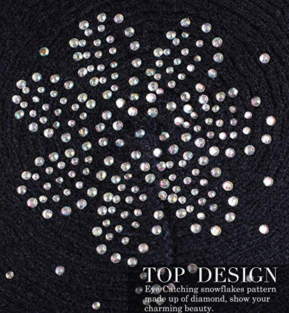 Sumolux Women Beret Hat French Wool Beret Beanie Cap Classic Solid Color - color: Navy Blue, size: One Size
