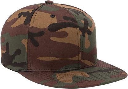 YP Classics 6089 Wool-Blended 6 Panel High Profile Flatbill Snapback Cap - color: Green Camo