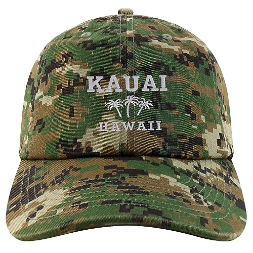 Trendy Apparel Shop Kauai Hawaii Embroidered Brushed Cotton Cap - color: Digital Green Camo