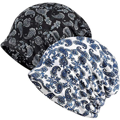 XYIYI Womens Chemo Headwear Hats Cotton Slouchy Beanie Cap Scarf - color: 2pcs Flowers-i
