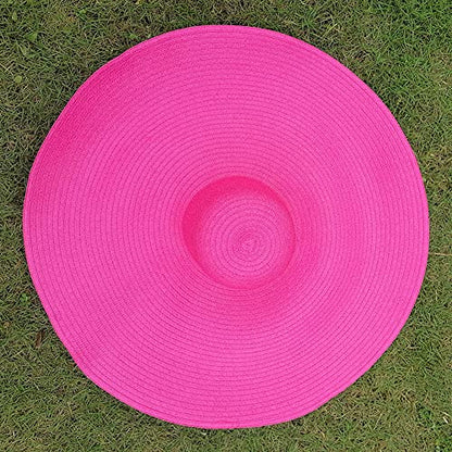 Oversized Beach Sun Hat for Women Foldable Large Wide Brim Hats Packable Roll up Floppy Cap Summer UV Protection Hat - color: Rose