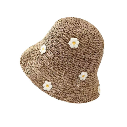 Sun Hat Beach Hat for Womens Summer Straw Hats Foldable Wide Brim Sun Hats Bucket Travel Packable Roll Up - color: Khaki H