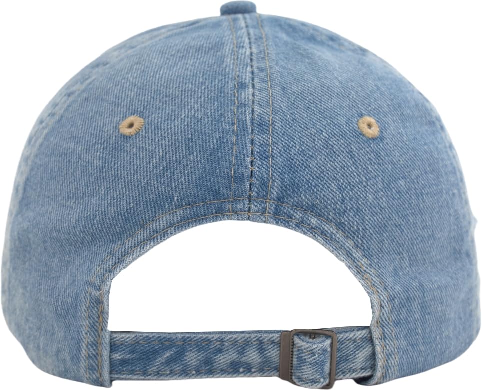 TSSGBL Unstructured Distressed Baseabll Cap Cotton Soft Dad Hat Adjustable Low Profile Headwear Ball Caps for Women Men - color: Distressed-denim-blue, size: Medium-Large