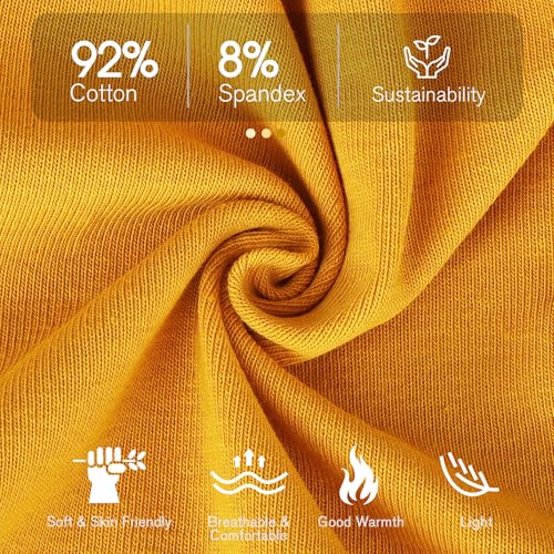HAMUNI Slouchy Beanie for Women Men Soft Cotton Chemo Hats Double-Layer Warm Beanie Cap for Daily Wear & Transitional Seasons - color: Yellow