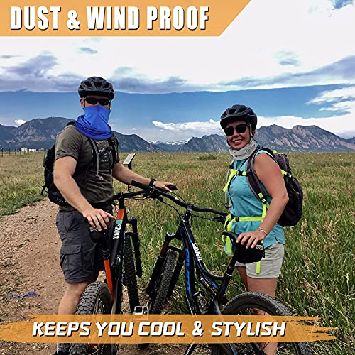Neck Gaiter Face Mask: Cooling UV Protection Face Cover Breathable - color: Black&grey&green&blue
