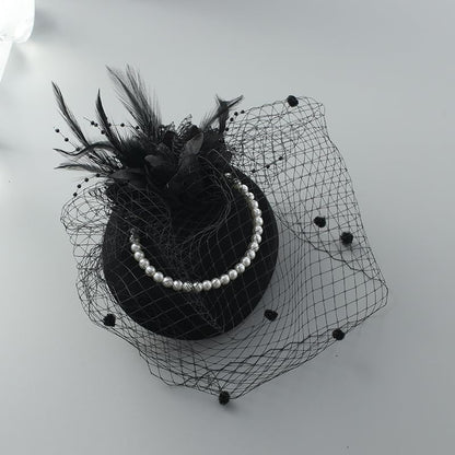 Fascinators Tea Party Hats with Veil - 20s 50s Pillbox Hat Cocktail Tea Party Headwear Church Derby Hat for Women
