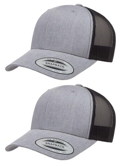 Yupoong Yp Classics Retro Trucker Cap - color: Heather/Black, size: One Size, style: 2 Pack