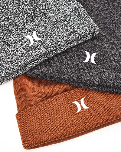 Hurley Mens Icon Knit Cuffed Beanie - color: Heather Grey