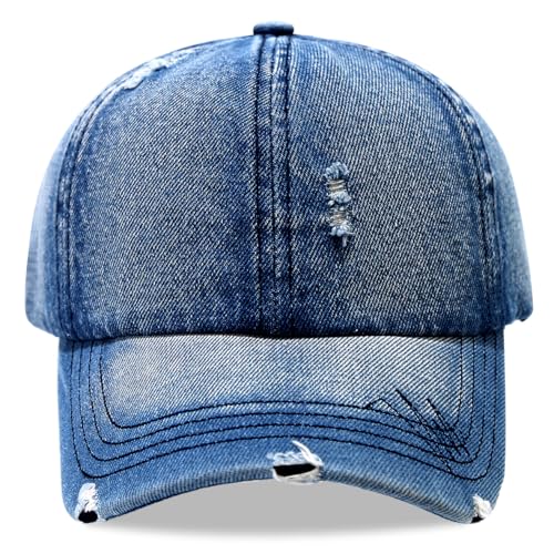 Women's Men's Fashion Baseball Cap Adjustable Strapback Hats Dad Hat Visor Sports Hat - color: Denim Blue