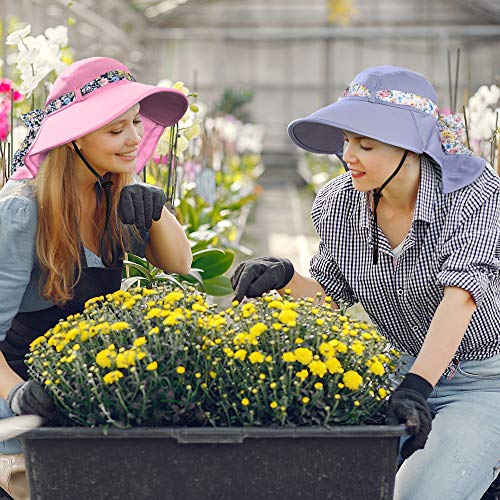 Tirrina Women's Sun Hat Wide Brim, UV Protection Sun Hats for Women - color: Pink
