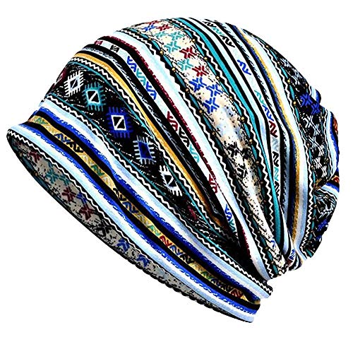 XYIYI Womens Chemo Headwear Hats Cotton Slouchy Beanie Cap Scarf - color: Stripe