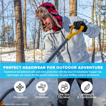 S A Soul of Adventure Winter Hat for Men & Women | Ushanka Russian Hat | Faux Fur Hat with Ear Flap - color: Alpine Digi