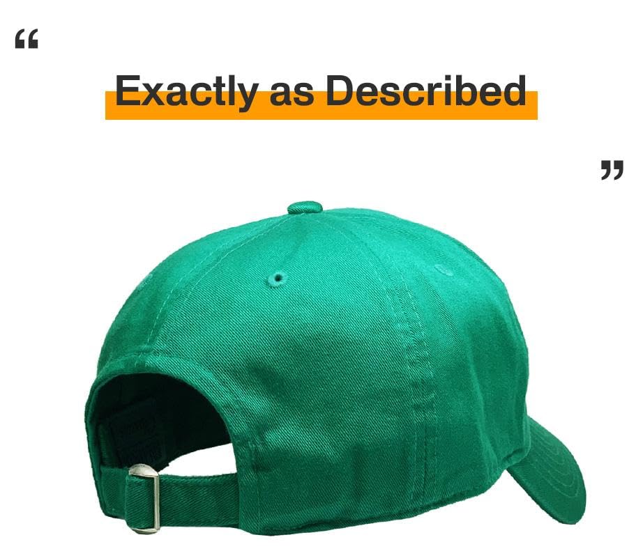 KBETHOS® Classic Washed Cotton Baseball Cap - color: Kelly Green