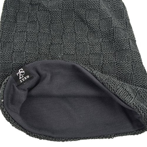 VECRY Men's Slouch Beanie Skull Cap Long Baggy Hip-Hop Winter Summer Hat - color: Checked-grey