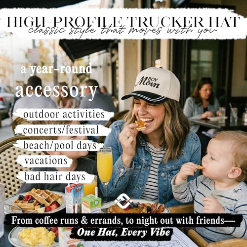 Funky Junque Women's 2 Tone Trucker Hats - color: Boy Mom - Black/Beige