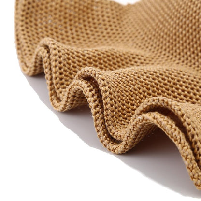 Women's French Crochet Sun Hat Floppy-Brim Straw-Bonnet-Cap Ponytail-Beach-Hats Hook-Loop-Fastener