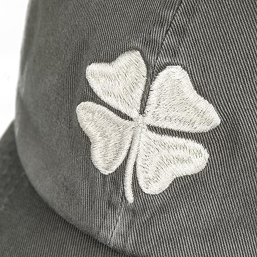 Lucky Brand Classic Cotton Adjustable | Dad Hat | Baseball Cap | Golf | Fishing | Low Profile | 5 Panel Design - color: Clover - Charcoal Grey