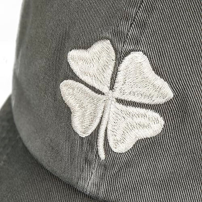 Lucky Brand Classic Cotton Adjustable | Dad Hat | Baseball Cap | Golf | Fishing | Low Profile | 5 Panel Design - color: Clover - Charcoal Grey