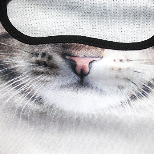 WTACTFUL 3D Animal Ears Balaclava, Breathable Face Mask for Halloween - color: Cat Meb-20