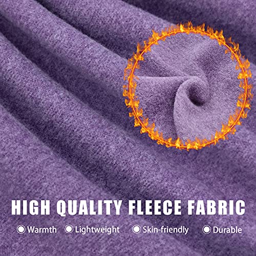 Breathable Kids Balaclava Ski Mask (2 Pack), Fleece Winter Face Mask for Cold Weather Boys Girls - Children Windproof Hat - color: Black + Purple