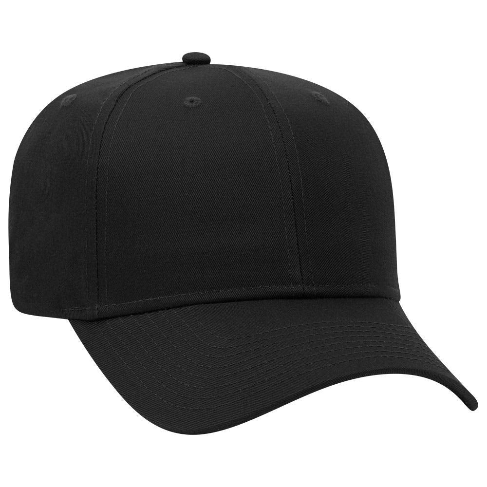 OTTO 6 Panel Pro Style Cotton Blend Twill Cap - color: Black