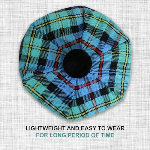 Scottish Tam O’ Shanter Hat Tartan Bonnet Pom Pom Wool Flat Cap One Size - color: Baillie Ancient