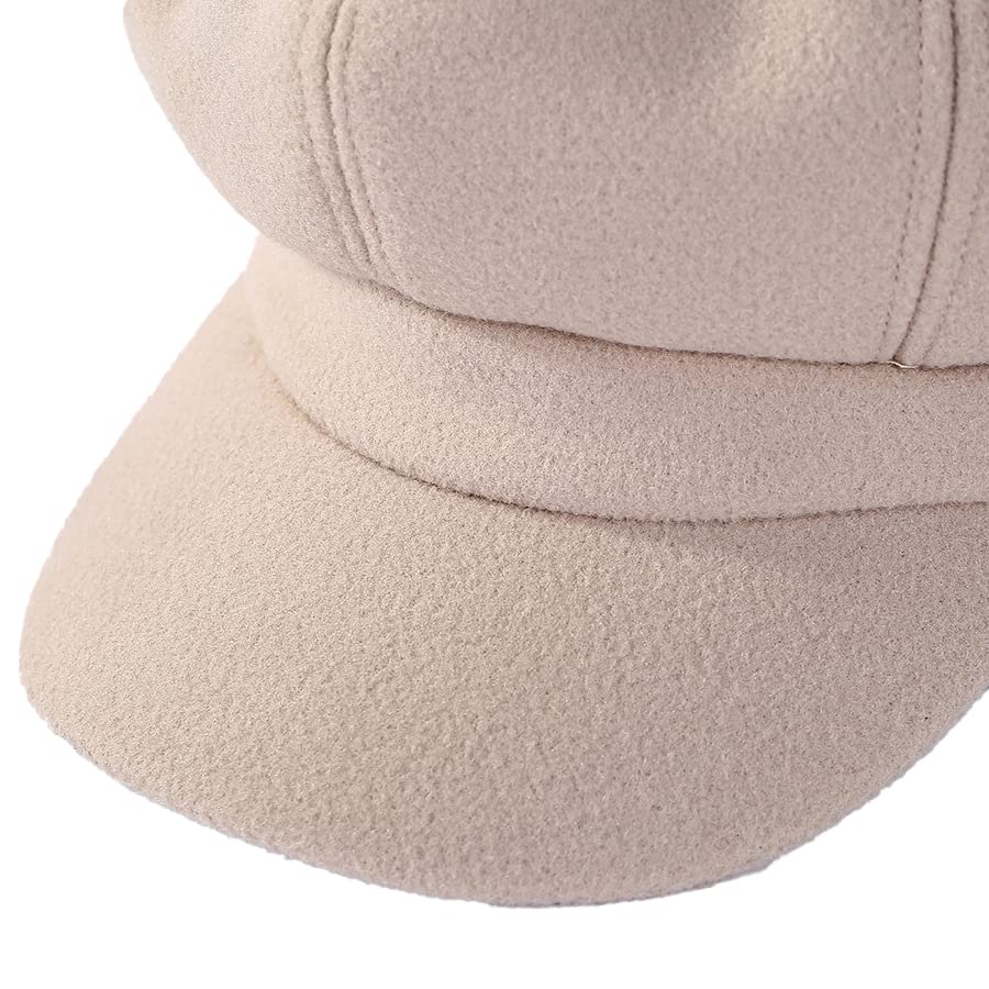 Newsboy Caps for Women Classic Beret Hats Autumn Winter Cap - color: Beige