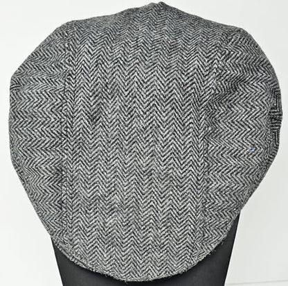 Traditional Men's Irish Flat Cap, 100% Wool Tweed, Made in Ireland - color: Grey, size: Medium