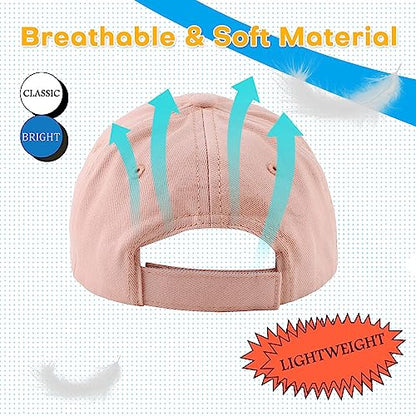 Peecabe Plain Toddler Baseball Hat Unisex Cotton Kids Trucker Hat Adjustable Baby Boys Sun Caps Girls Baseball Cap 1-5Y - color: Light Pink, size: 2-4T