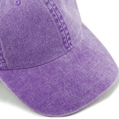 The Hat Depot 100% Cotton Pigment Dyed Low Profile Dad Hat Six Panel Cap - color: 1. Purple