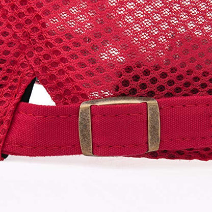 VOBOOM Men Mesh Newsboy Flat Cap Ivy Cabbie Newsboy Cap - color: Red