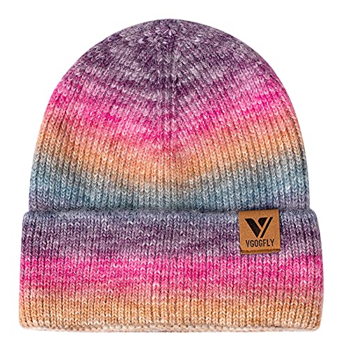Vgogfly Beanie Men Slouchy Knit Skull Cap Warm Stocking Hats Guys Women Striped Winter Beanie Hat Cuffed Plain Hat - color: Z - Mix 9