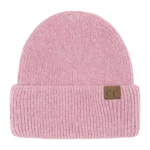 C.C Fuzzy Beanie for Women Unisex - Acrylic Stretchable Soft Warm Knit Winter Skully Hat - color: Angora-violet