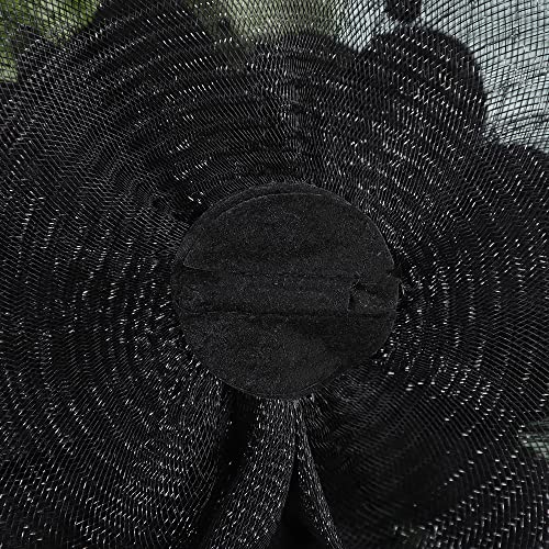 JWICOS Fascinators Hat for Women 50s Flower Hat with Veil Cocktail Wedding Tea Party Church Derby Hat - color: Black