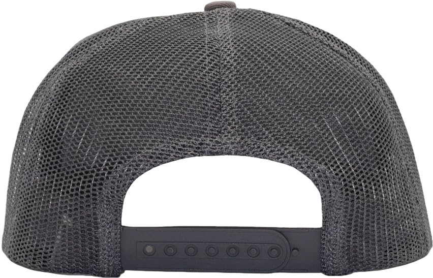 Men Flat Bill USA Flag Mesh Hat Fits OSFM&XXL Head | Snapback Trucker Cap | 250th US Anniversary Veterans Memorial Day Gifts - color: Dark Grey, size: Medium-Large