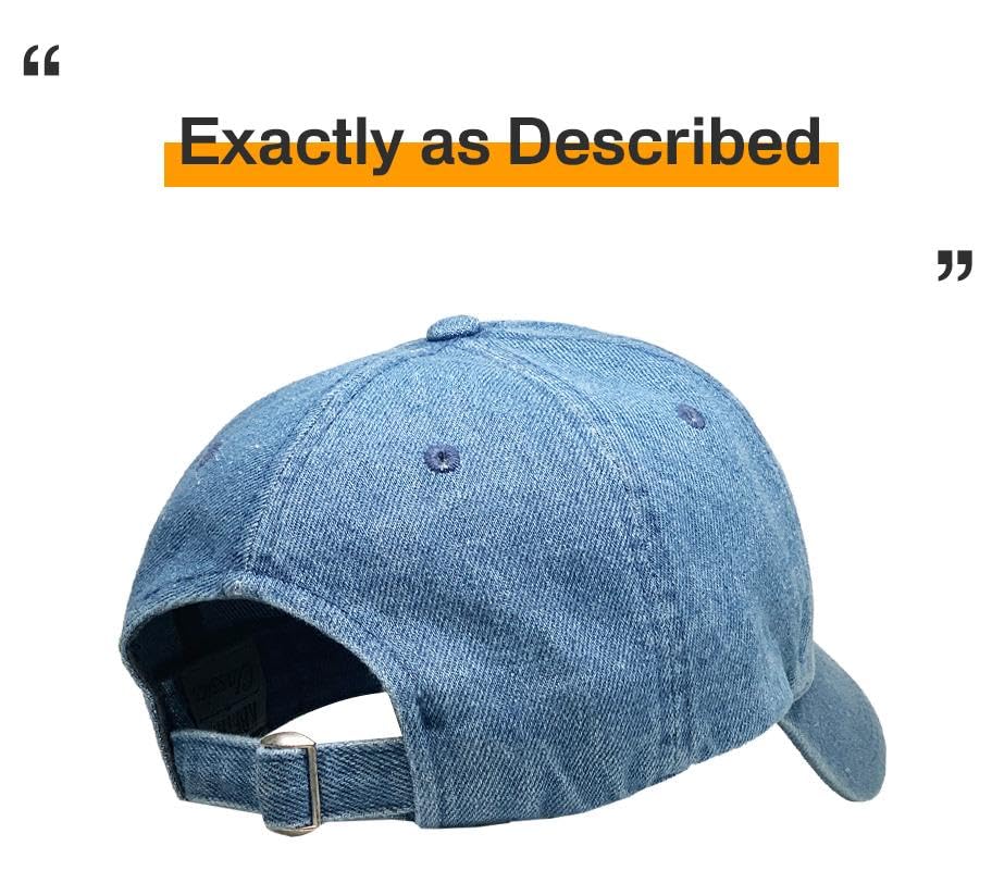 KBETHOS® Classic Washed Cotton Baseball Cap - color: Medium Denim