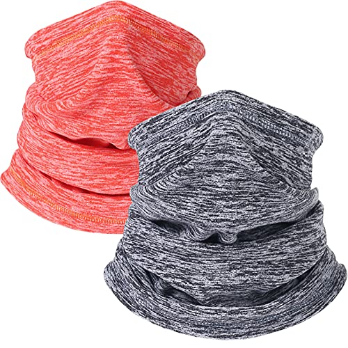 Winter Thermal Neck Warmer/Neck Gaiter Face Scarf/Face Cover Winter Ski Mask - Cold Weather Balaclava - color: Gray+orange