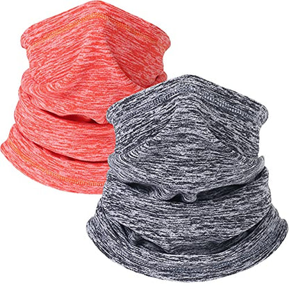 Winter Thermal Neck Warmer/Neck Gaiter Face Scarf/Face Cover Winter Ski Mask - Cold Weather Balaclava - color: Gray+orange