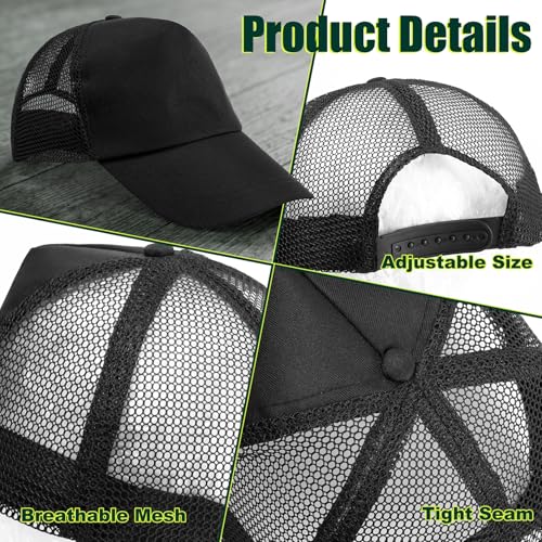 12Pack Mesh Trucker Hats, Bulk Black Trucker Cap