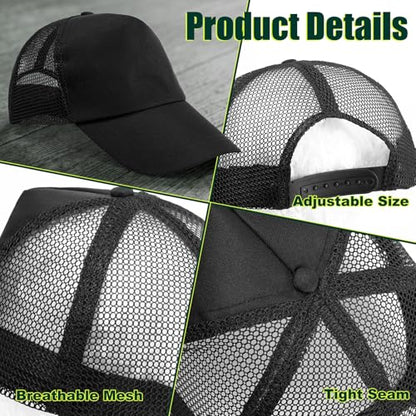 12Pack Mesh Trucker Hats, Bulk Black Trucker Cap