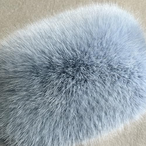 Women's Oversized Faux Fur Bucket Hat, Fluffy Plush Winter Hat, Solid Color - color: Sky Blue