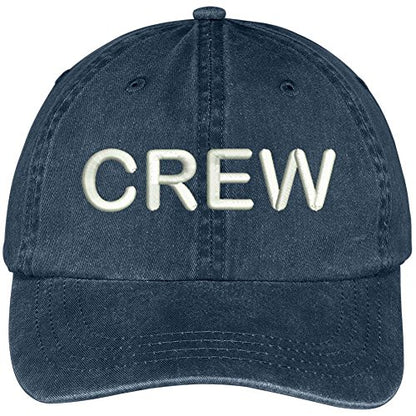 Trendy Apparel Shop Crew Embroidered Pigment Dyed Cotton Cap - color: Navy